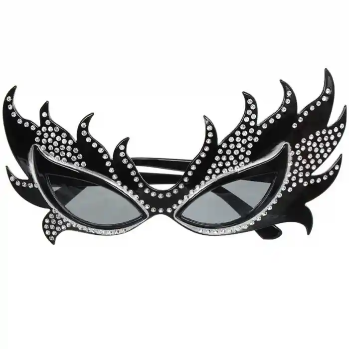 Taşlı Göz Kamaştıran Siyah Parti Alev Gözlük