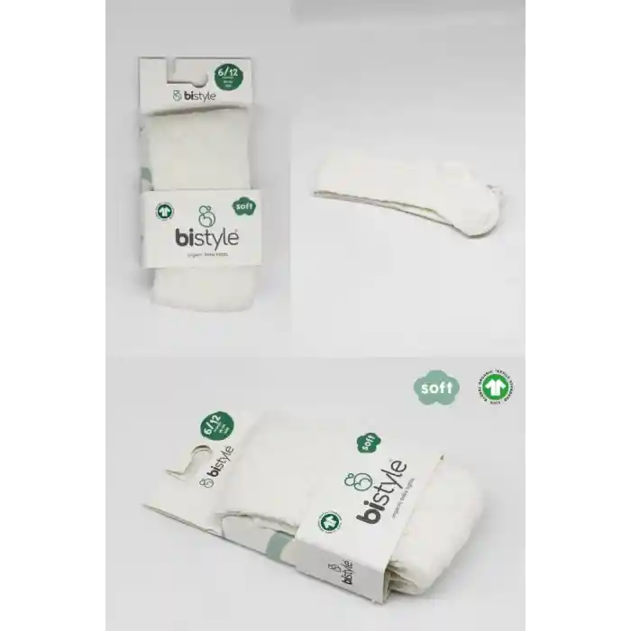 Tekli Ekose Kabartma Penye Külotlu Çorap BS50105 Ekru