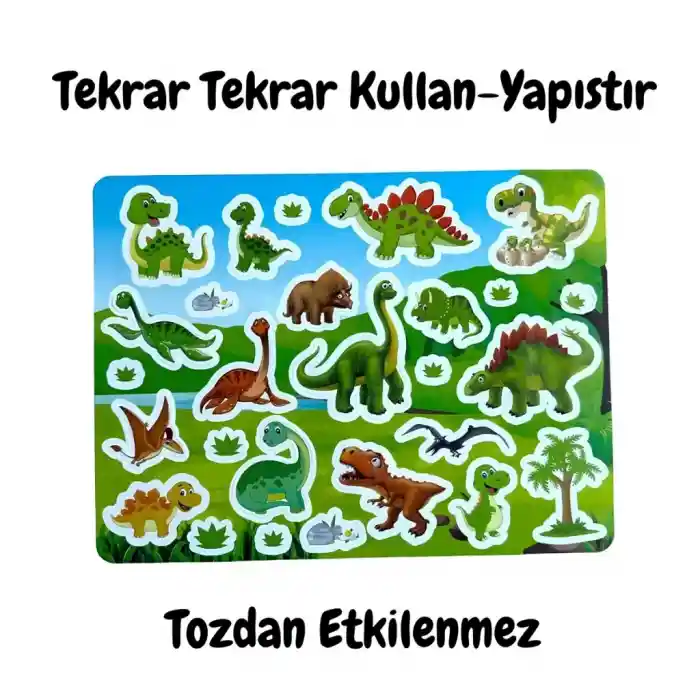 Tekrar Kullanılabilen Sticker Dinosaur World