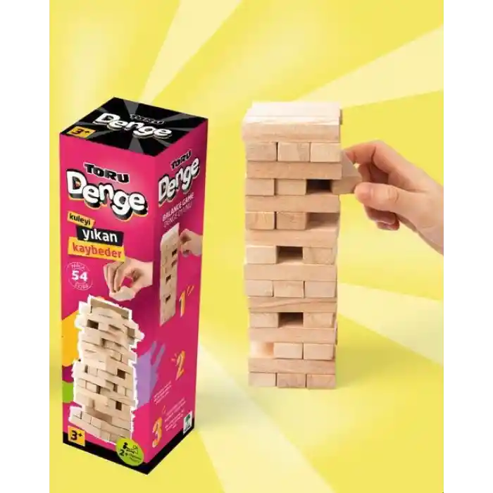 Torutoys Ahşap Denge Blokları 54 Parça