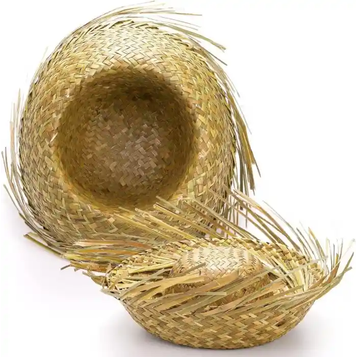 Tropikal Parti Naturel Hasır Hawaii Şapkası 13x36 cm