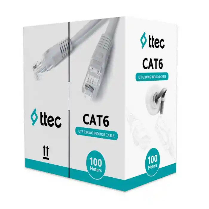 TTEC KBL-CAT6-23CCA/IN100G 100MT U/UTP CAT6 NETWORK PVC KABLO GRI CCA 0.55MM