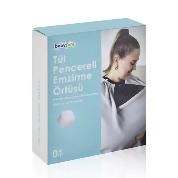 Tül Pencereli Emzirme Önlüğü 735 Gri
