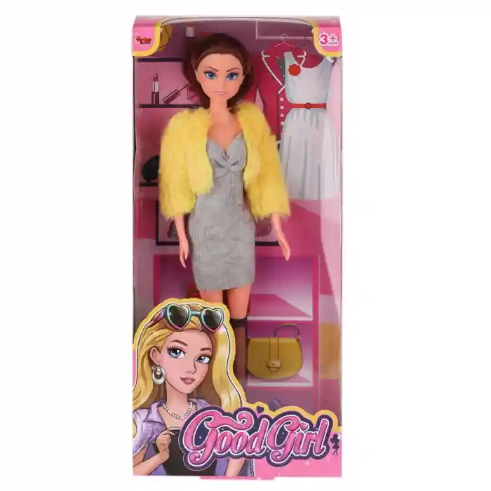 WG-115519-20 Kürk Ceketli Elbiseli Bebek 29 cm  -Vardem Oyuncak