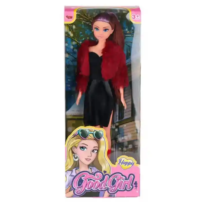 WG-115521  Ceketli Çizmeli Renkli Saçlı Bebek 29 cm -Vardem Oyuncak