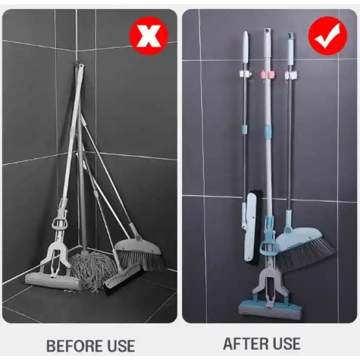 Yapışkanlı Pratik Mop Tutucu 4 Adet Beyaz