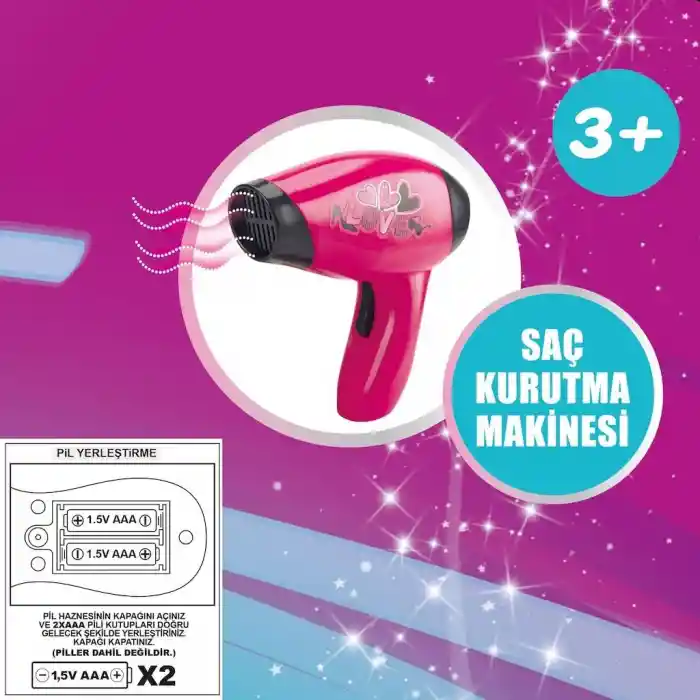 YD-3615-3  PİLLİ SAÇ KURUTMALI