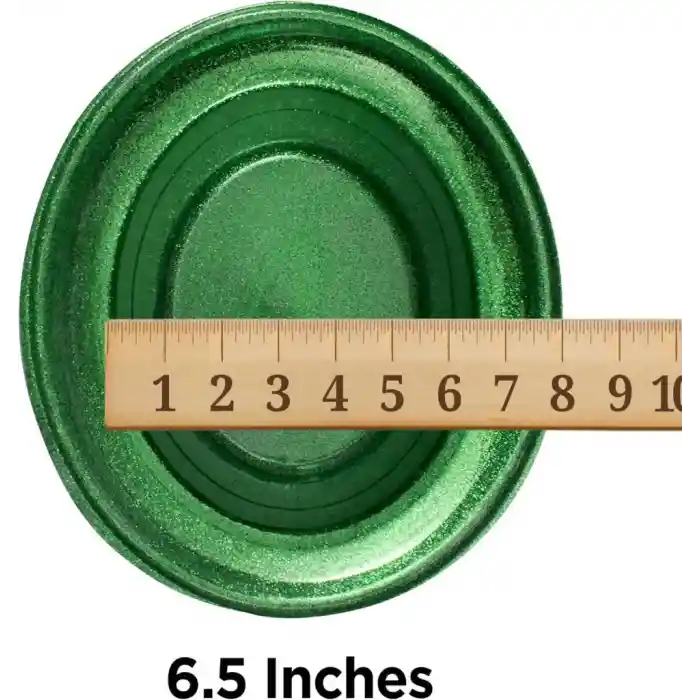 Yeşil Renk Parıltılı Simli Fötr Silindir Parti Şapkası