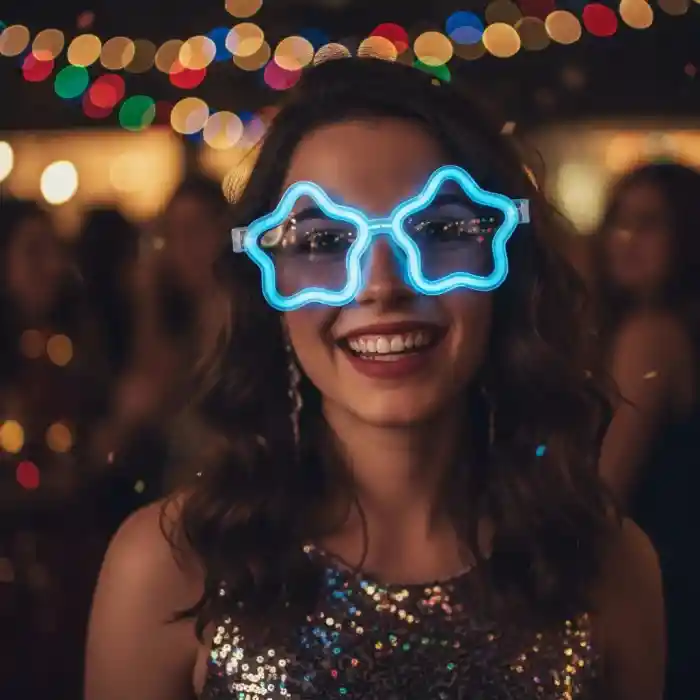 Yıldız Glow Gözlük - Yıldız Şekilli Glow Stick Gözlüğü - Glow Partisi Gözlük 12 Adet