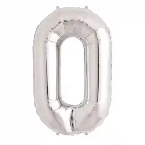 0 Rakam Folyo Balon Gümüş  40 inç