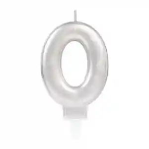 0 Rakam Mum Gümüş Renk
