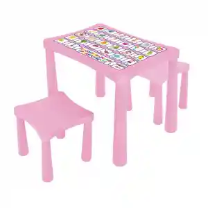 03 493 İKİ TABURELİ MASA (PEMBE)