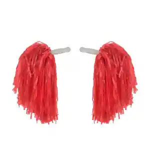 1 Çift ( 2 Adet ) Kırmızı Renk 23 Nisan Gösteri Ponponu