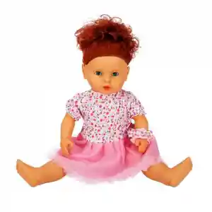 1060011 Lila Sesli Saçlı Et Bebek 60 cm