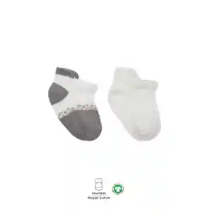 2Li Penye Sneakers Çorap 20105 Ekru Gri