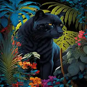 20071 PUZZLE 500 Black Panther With a Tropical