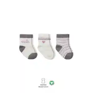 3Lü Penye Boy And Girl Soket Çorap 10114 Gri