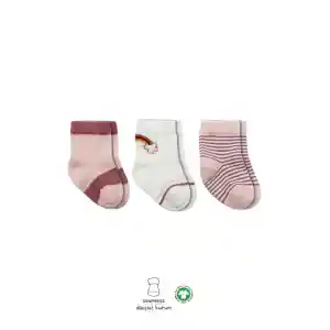 3Lü Penye Rainbow Soket Çorap BS10113 Pudra