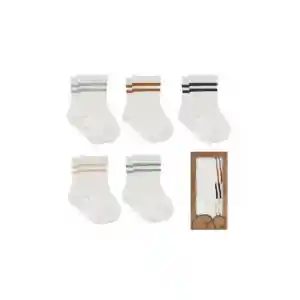 5Li Penye Kaymaz Çember Soket Çorap 10122 Ekru