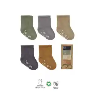 5Li Penye Kaymaz Düz Soket Çorap 10121 Yeşil