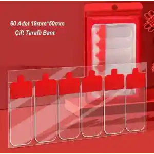 60 Parça Kolay Açılır Güçlü Çift Taraflı Bant 18mm*50mm
