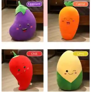 62297 PELUŞ 30CM HAVUÇ,PATLICAN,MISIR,KIRMIZI BİBE