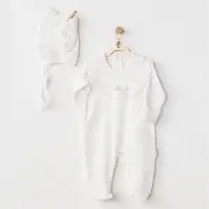 AC24504 Petit Love Bebek Tulum Takım Ekru