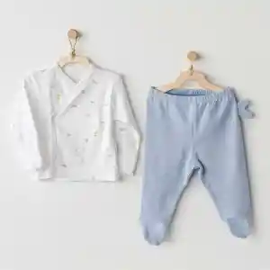 AC25609 Ocean İs My Happy Place 2Li Bebek Zıbın Blue