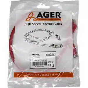 AGER AC-602-005 50CM UTP CAT6 PATCH KABLO KIRMIZI Cu, LSZH AWG 26/7
