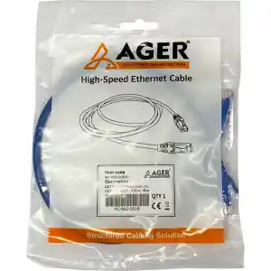 AGER AC-602-005 50CM UTP CAT6 PATCH KABLO MAVİ Cu, LSZH AWG 26/7