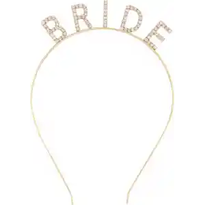 Altın Gold Renk Bekarlığa Veda Kristal Taş Bride Tacı İthal 16x10 cm