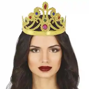 Altın Renk Plastik Prenses Tacı Kraliçe Tacı 60cm
