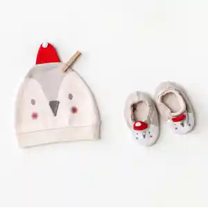 NessiWorld AC25348 Penguin Bebek Şapka Takım Ekru