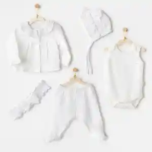 NessiWorld AC25840 Natural Gift Müslin 5Li Hastane Çıkışı White