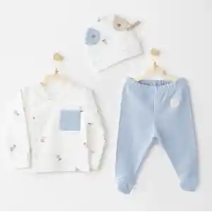 NessiWorld AC26073 Hat Set Rainbow 3lü Zıbın Takım Blue