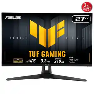 ASUS TUF GAMING VG27AQ5A 27 0.3MS 210Hz 2K HDMI/DP/TYPE-C VESA IPS LED GAMING MONITOR