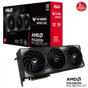ASUS TUF-RX9070XT-O16G-GAMING AMD RADEON RX9070XT 16GB GDDR6 256bit OC 1xHDMI 3xDP RGB EKRAN KARTI