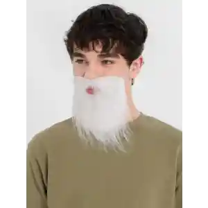 Beyaz Kırçıllı Arkadan Lastikli Beyaz Takma Sakal Yetişkin Çocuk Uyumlu