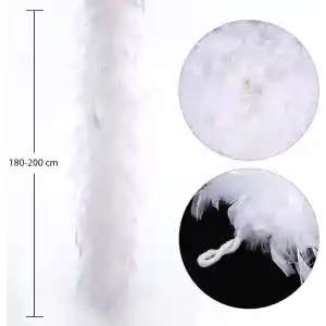 Beyaz Renk Kabarık Kalın Otriş Boa Tüy 6 cm Genişlik 180-200 cm Uzunluk