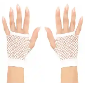 Beyaz Renk Kısa Boy Fileli Örgü Eldiven