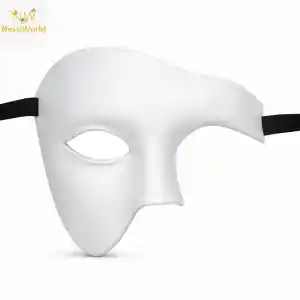 Beyaz Yarım Erkek Maske – Phantom Parti & Balo Maskesi