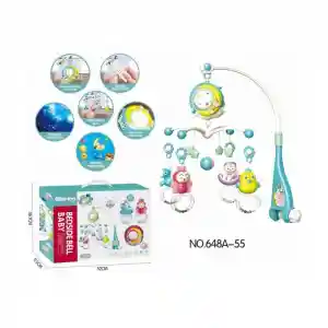 BIB-648A-55 -Vardem Işıklı Müzikli Kumandalı Mavi Bebek Dönencesi