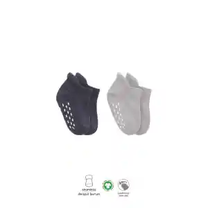 NessiWorld 2Li Altı Havlu Sneakers Kaymaz Çorap 20501 Gri-Antrasit