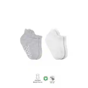 NessiWorld 2Li Sneakers Kaymaz Basic Penye Çorap BS20103 Gri Beyaz