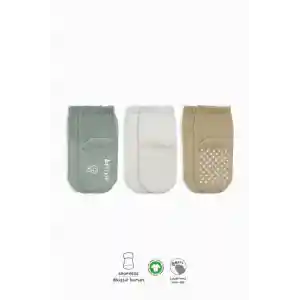 Basic Kaymaz Penye Soket Çorap 3Lü BS10107 Nil Ekru Bej