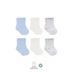 NessiWorld Basic Penye Soket Çorap 6Lı BS10101B Mavi Ekru Gri