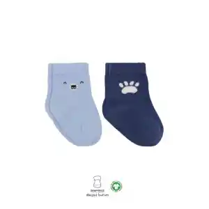 NessiWorld Bear Penye Soket Çorap 2Li BS10116 Mavi