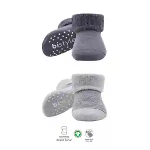 NessiWorld Çemberli Kaymaz Havlu Soket Çorap 2Li BS10503 Gri-Antrasit