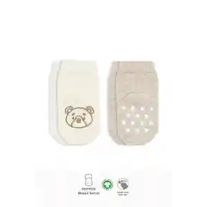 NessiWorld Hayvan Figürlü Kaymaz Soket Çorap 2Li BS10104 Bej Ekru