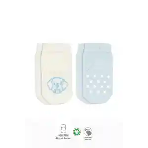 NessiWorld Hayvan Figürlü Kaymaz Soket Çorap 2Li BS10104 Mavi Ekru